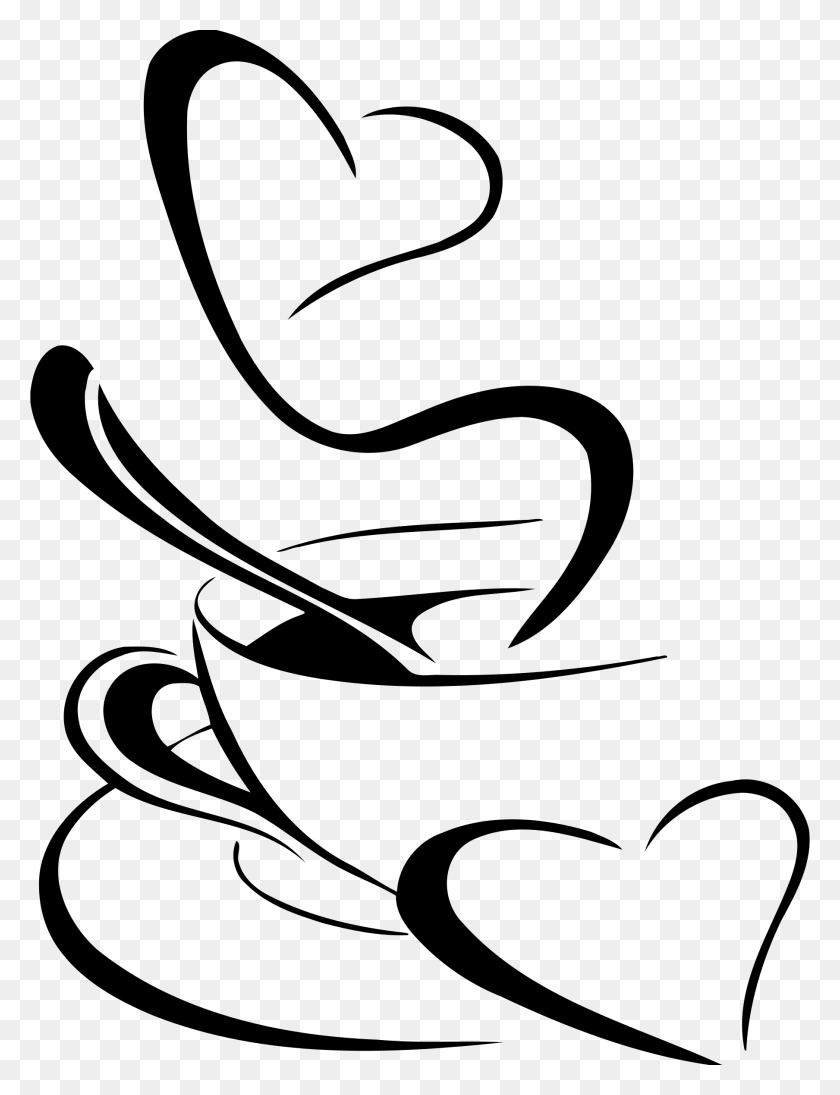 1808x2400 Drawn Coffee Heart Clip Art - Fancy Heart Clipart