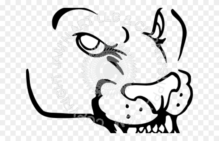 640x480 Drawn Cougar Panther Logo - Cougar Clipart Black And White