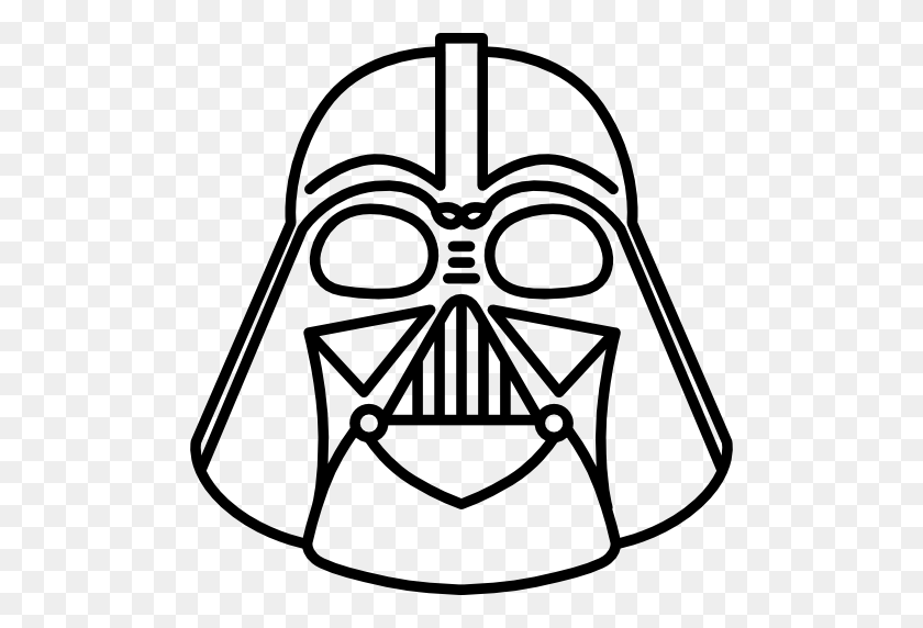 512x512 Drawn Darth Vader White Png - White X PNG