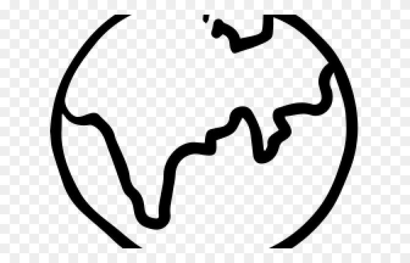 640x480 Drawn Earth Globe Icon - Globe Clipart Black And White