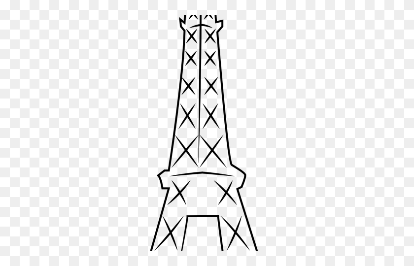 640x480 Нарисованная Прозрачная Эйфелева Башня - Черно-Белый Клипарт Эйфелева Башня