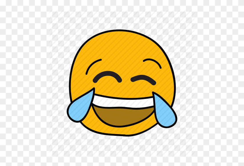 512x512 Drawn, Emoji, Face, Hand, Laughing, Messenger, Tears Icon - Laughing Emoji Clipart