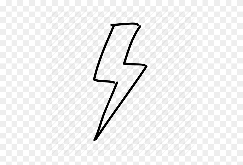 512x512 Dibujado, Energía, Handdrawn, Lightning, Lightning Bolt, Sketch - Png Lightning Bolt