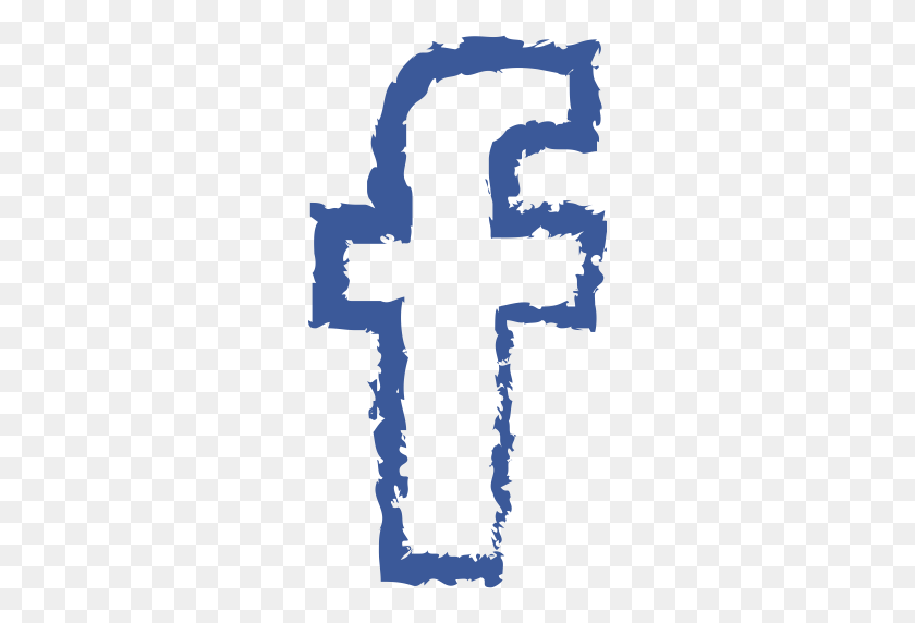 274x512 Drawn, Facebook, Grunge, Line, Media, Social Icon - Grunge Cross PNG