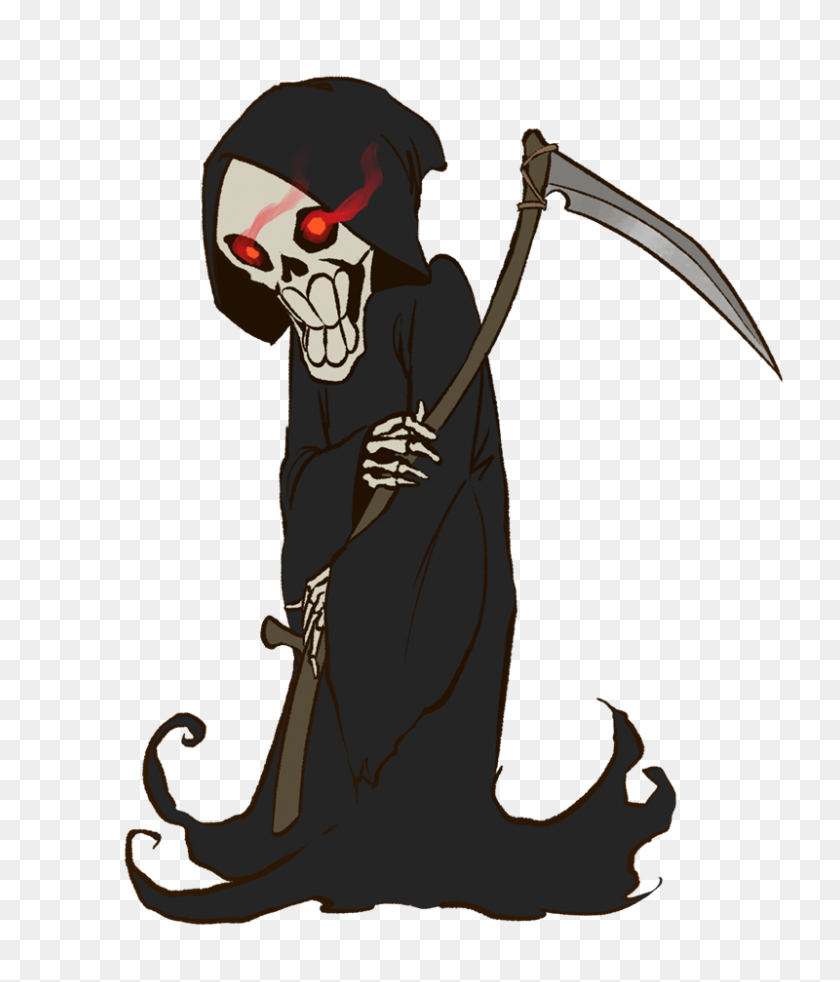 800x946 Drawn Grim Reaper Clipart - Halloween Frankenstein Clipart