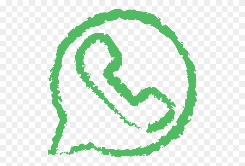 512x512 Dibujado, Grunge, Línea, Medios, Social, Icono De Whatsapp - Logotipo De Whatsapp Png