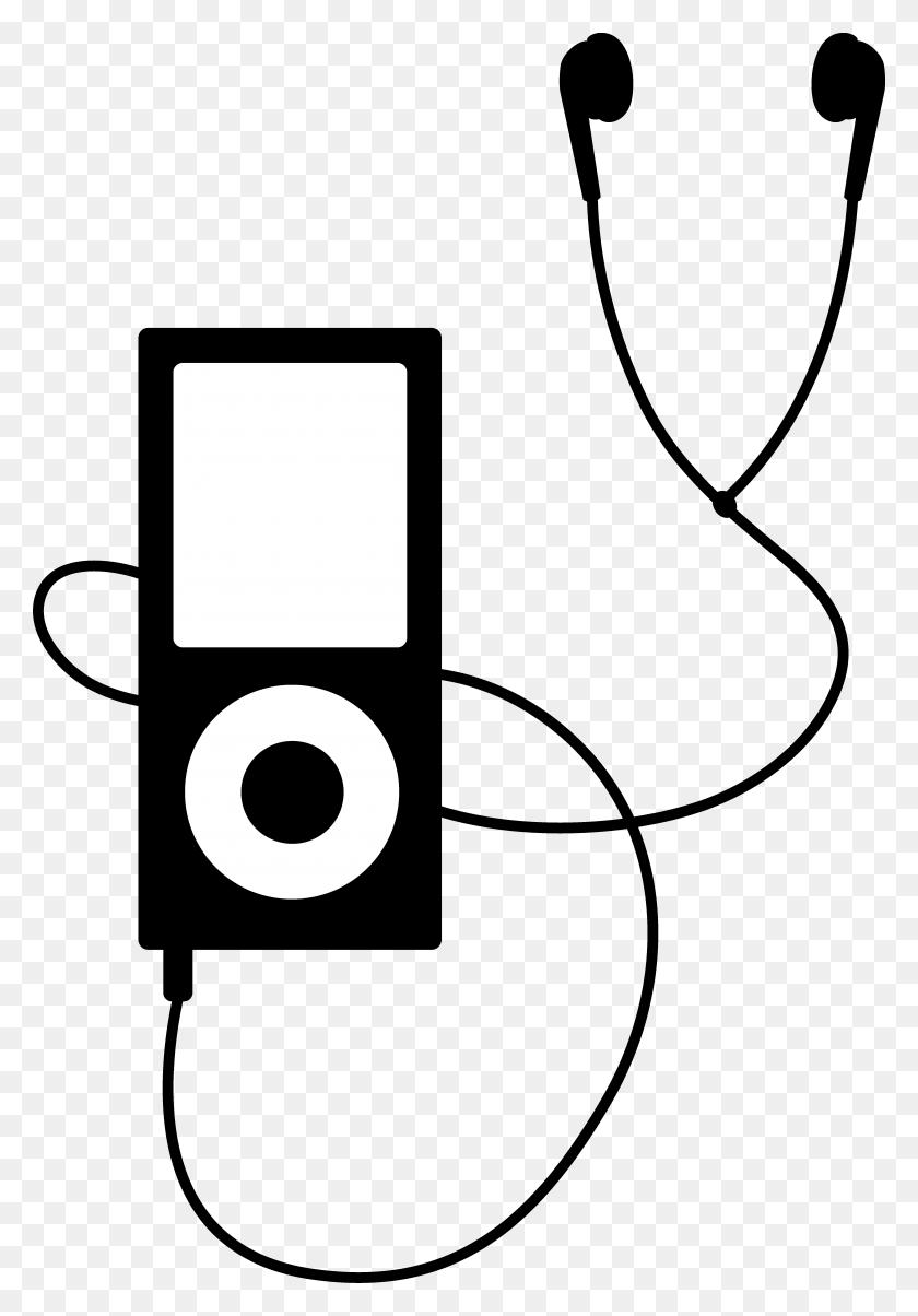 4915x7214 Drawn Headphone Music Notes Clip Art - Music Notes Clipart Black And White