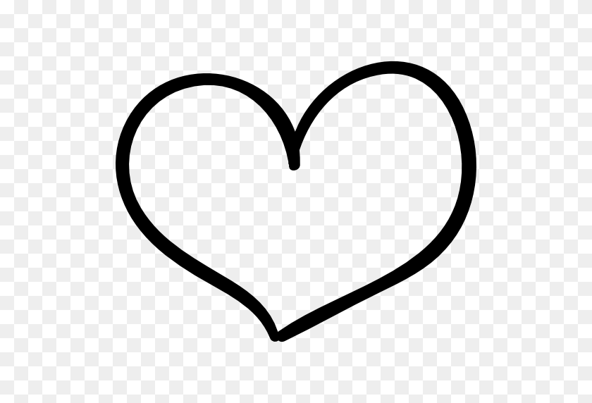 512x512 Нарисованные Сердца Черно-Белые - Рисованной Сердца Клипарт