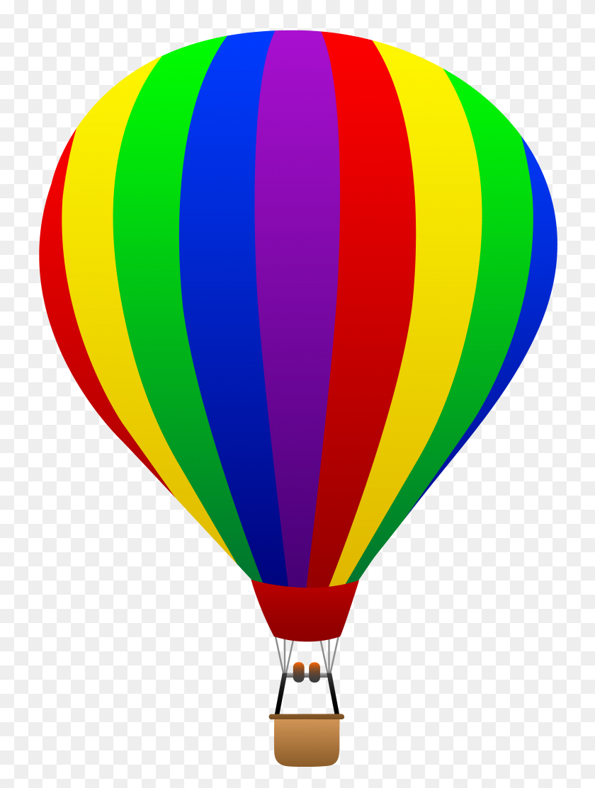 4114x5559 Drawn Hot Air Balloon Transparent - Rainbow Transparent PNG