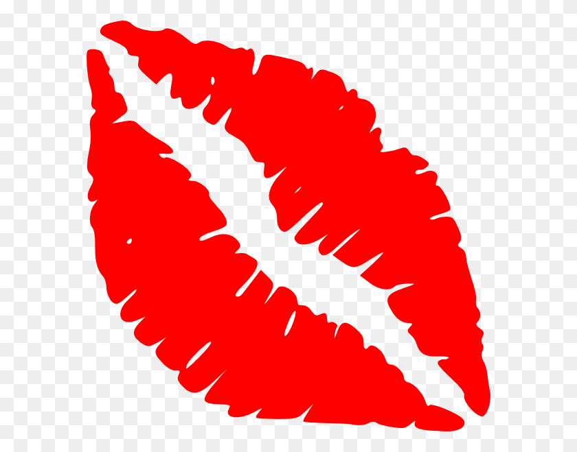 588x599 Drawn Kisses Lip - Cookout Clipart