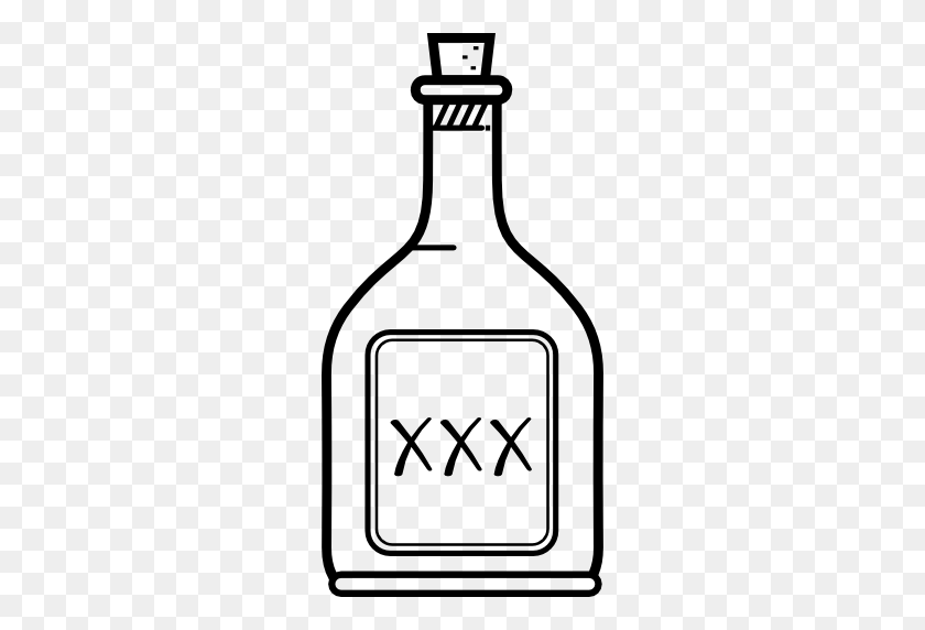 512x512 Drawn Milkshake Bottle Rum - Restaurant Clipart Black And White