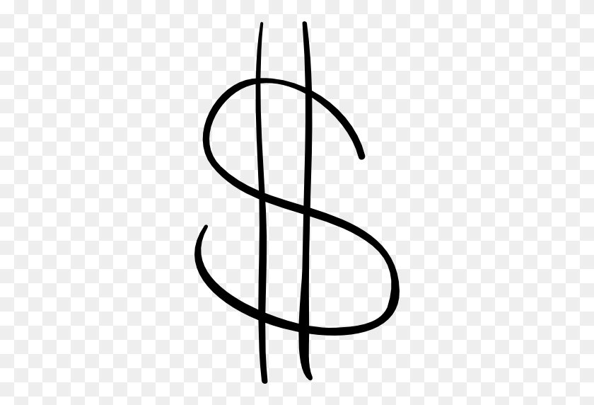 512x512 Drawn Money Money Sign - Dollar Sign Clipart Black And White