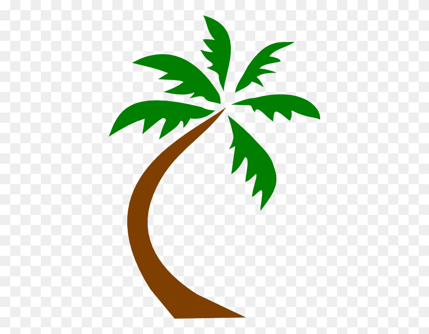 414x593 Drawn Palm Tree Curved - Curved Line Clipart
