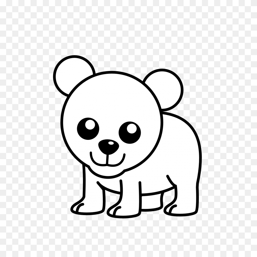 1969x1969 Drawn Polar Bear Small - Daycare Clipart Black And White