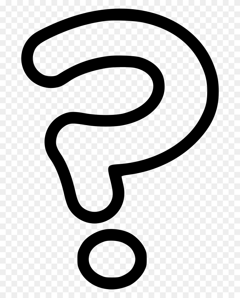 692x980 Drawn Question Mark Clipart White - X Mark PNG