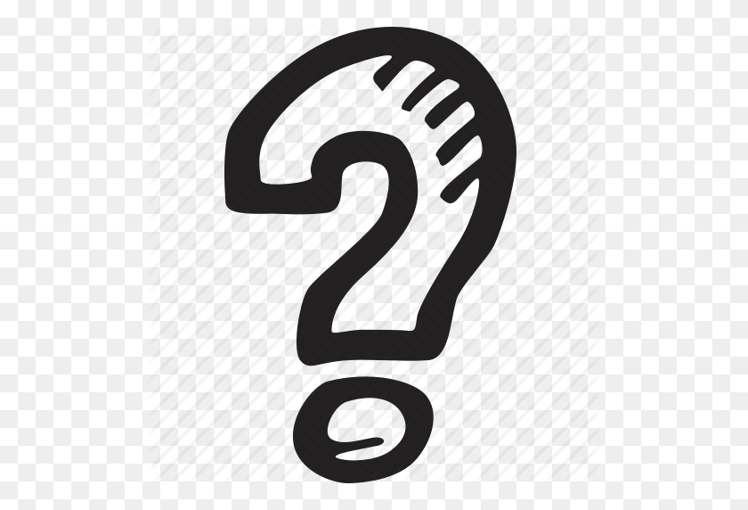 512x512 Drawn Question Mark Icon - White Question Mark PNG