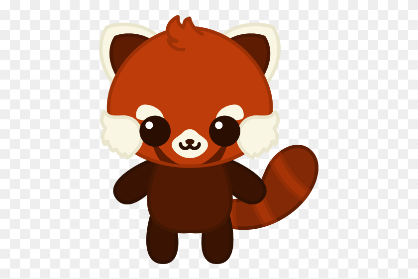 441x501 Нарисованный Красная Панда Каваи - Красная Панда Png