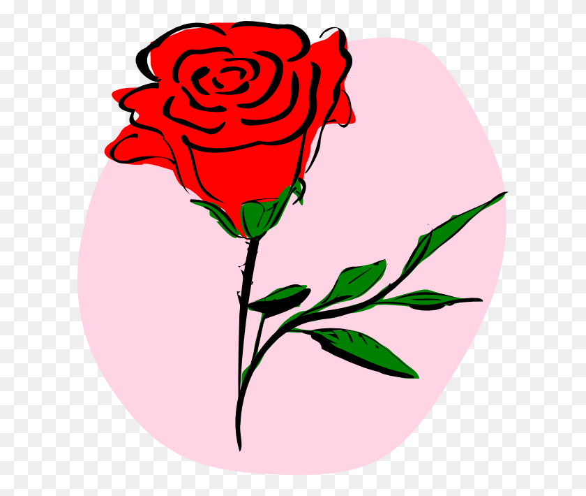 618x650 Drawn Red Rose Cool - Red Rose Clip Art