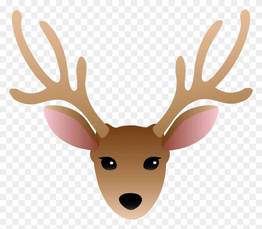 5001x4319 Drawn Reindeer Vector - Holly Clipart Free