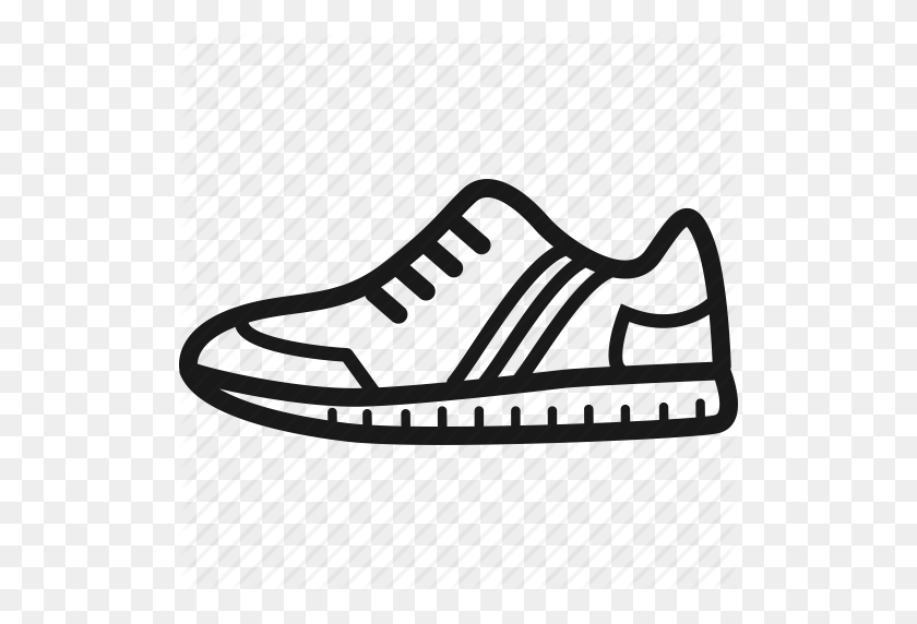 512x512 Нарисованная Обувь Gym Shoe - Тренажерный Зал Клипарт Черно-Белый