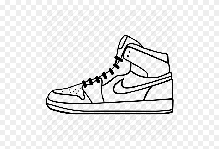 512x512 Drawn Sneakers Nike Shoe - Vans Shoes Clipart