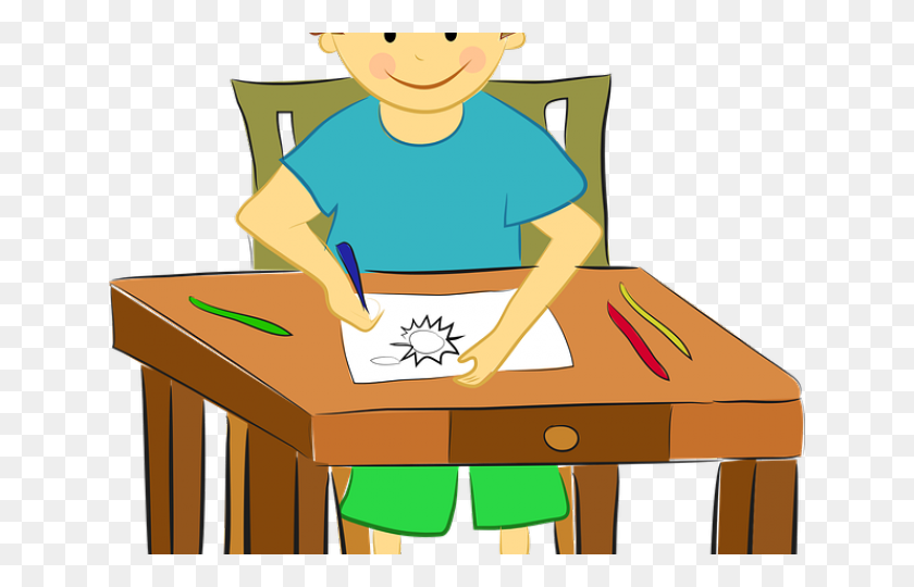 640x480 Drawn Table Simple - Kids At A Table Clipart
