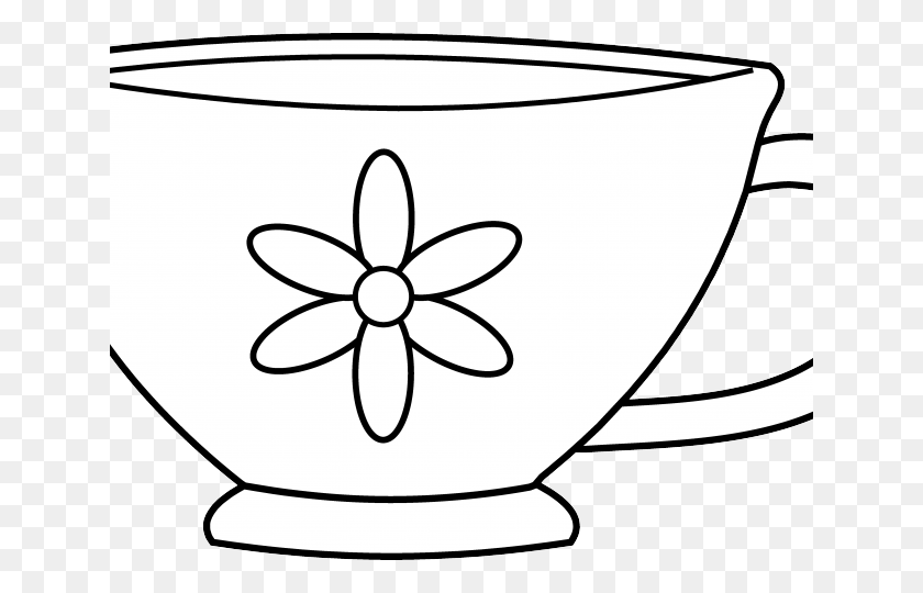 640x480 Нарисованная Чашка Чая - Чайник Клипарт Черно-Белый