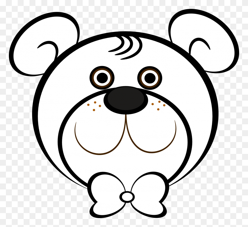 1979x1795 Нарисованная Голова Плюшевого Мишки - Черно-Белый Клипарт Медвежонок
