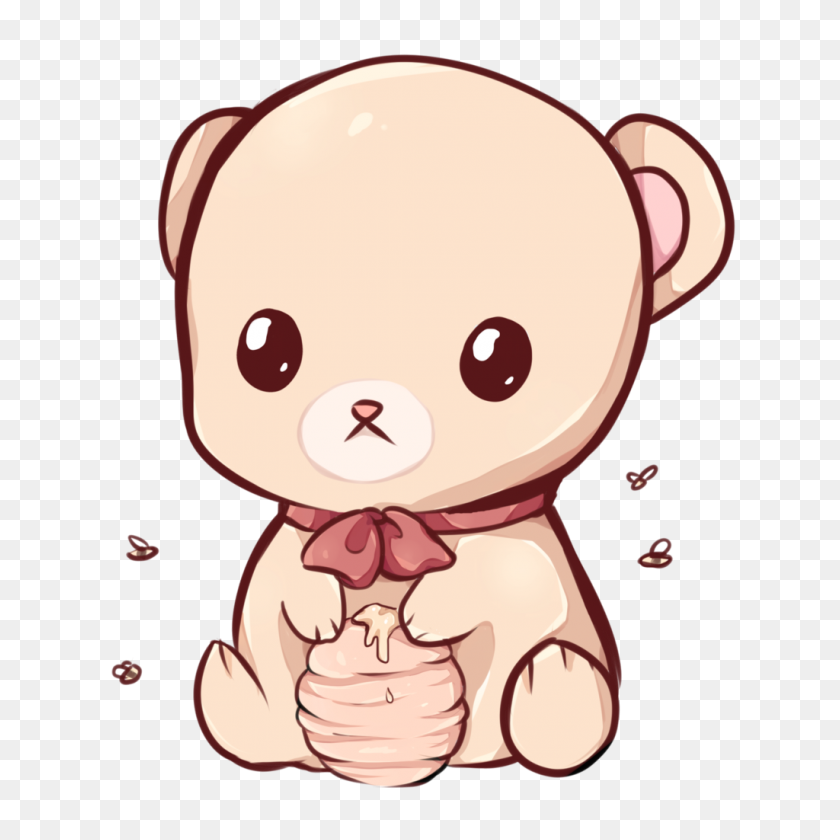 1024x1024 Drawn Teddy Bear Kawaii - Cute Bear PNG