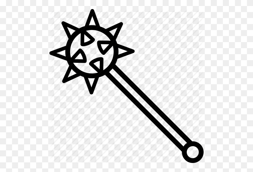 512x512 Drawn Weapon Mace - Spike Clipart