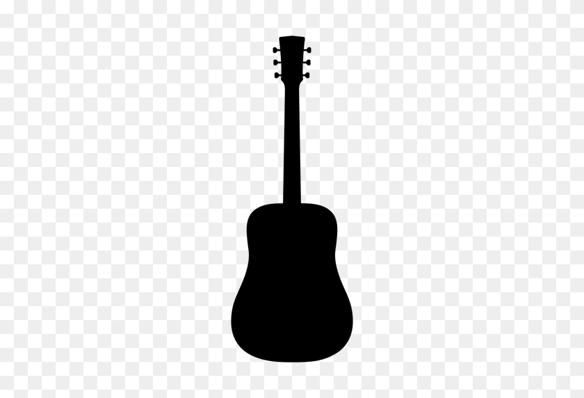 512x512 Dreadnought Guitar Musical Instrument Silhouette - Guitar Silhouette PNG