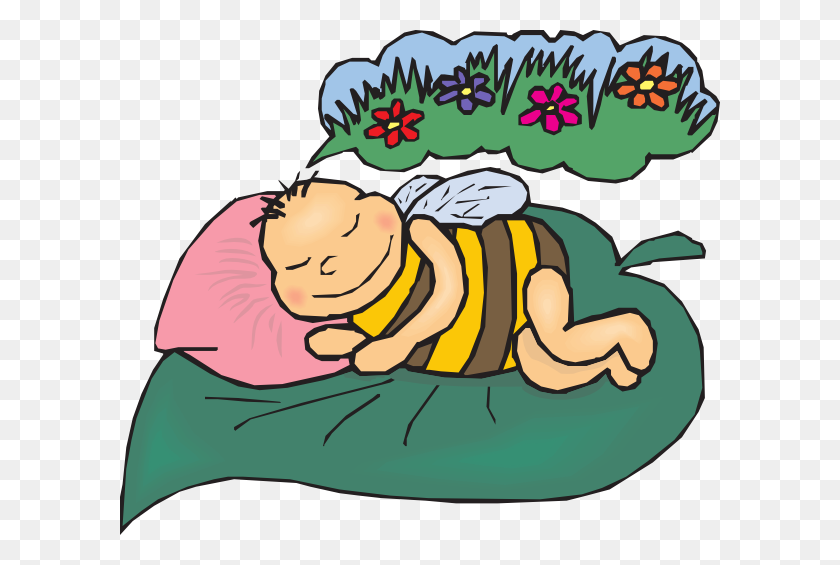 600x505 Dreaming Bee Clip Art - Sleeping Baby Clipart