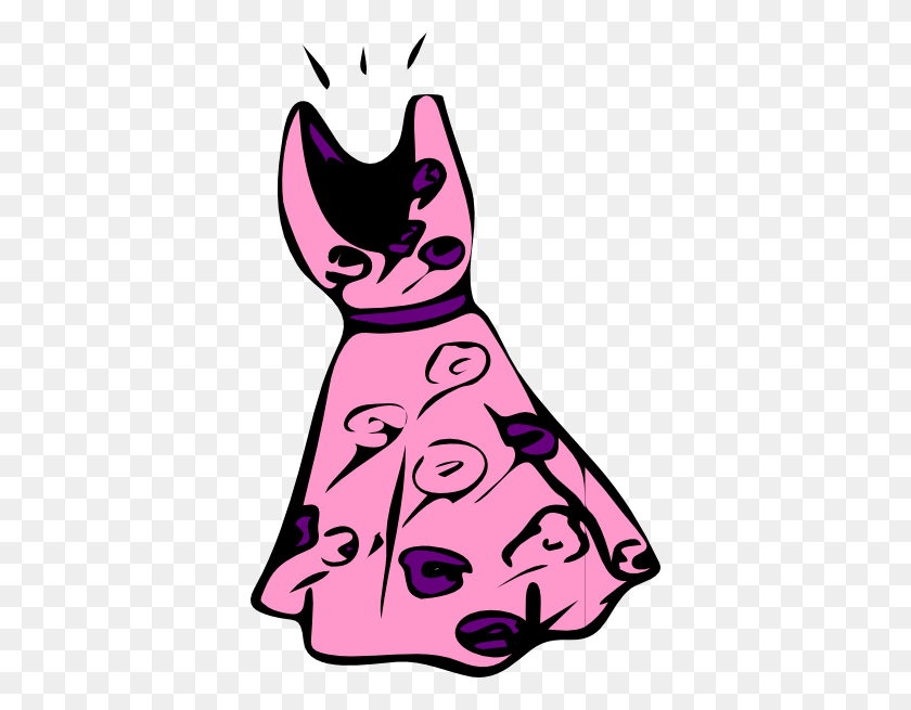 378x595 Dress Clothing Clip Art - Pink Dress Clipart