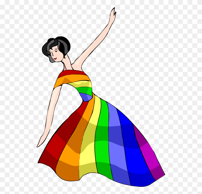 535x750 Dress Clothing Rainbow Woman - Girl In Dress Clipart