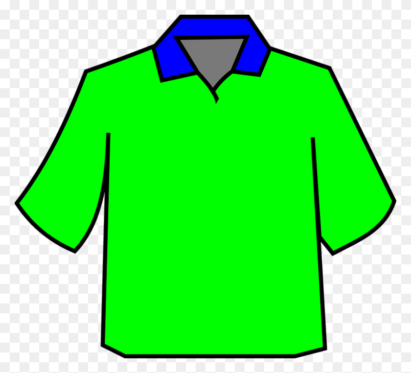 800x720 Dress Shirt Clipart Polo Tee - Shirt Outline Clipart