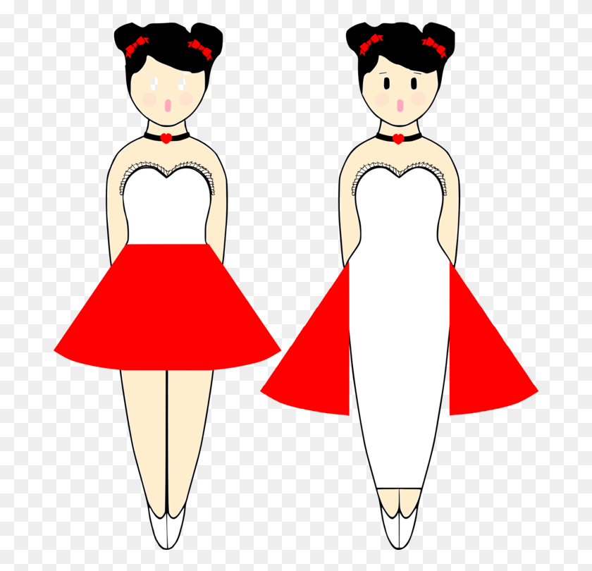 688x750 Dress Woman Ballet Dancer Drawing Costume - Red Dress Clipart
