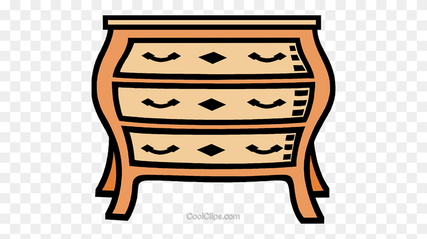 480x410 Dresser, Chest, Drawers Royalty Free Vector Clip Art Illustration - Drawer Clipart
