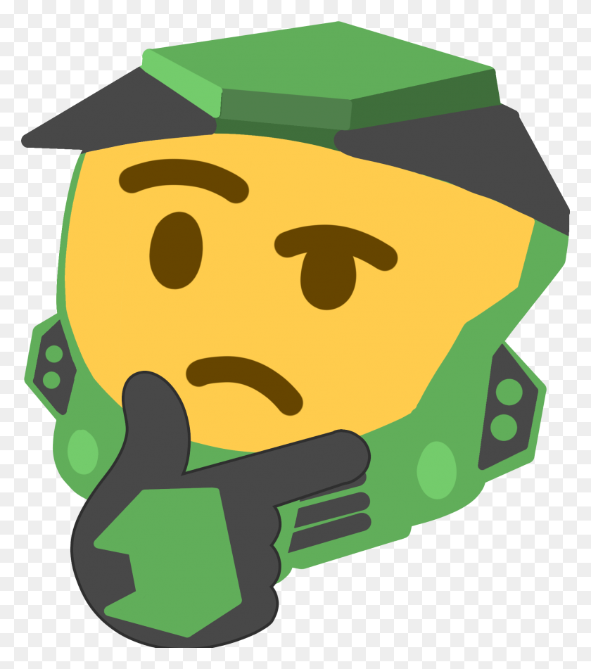 1762x2015 Drew A Chief Thinking Emoji Halo - Thinking Face Emoji PNG