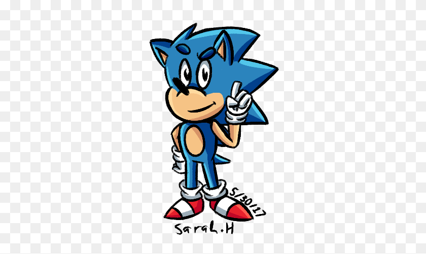 290x441 Drew This Cute Little Classic Sonic After I Watched The Recent - Sonic Mania PNG