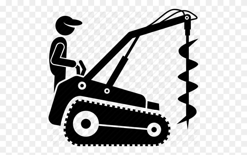 Drill, Earth Auger Drill, Earthwork, Groundwork, Landscaping - Mowing The Lawn Clipart