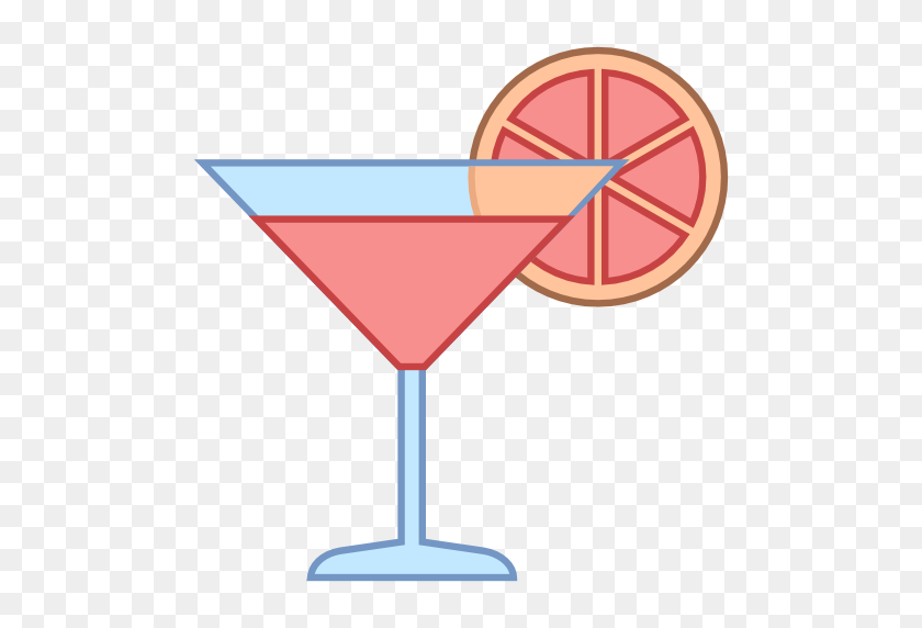 512x512 Drink Clipart Pink Cocktail - Margarita Glass Clipart