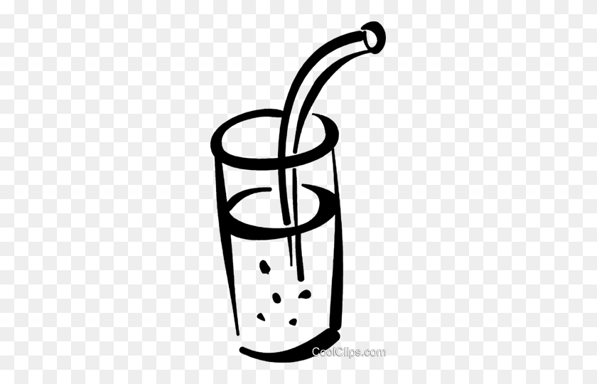 247x480 Drink With A Straw Royalty Free Vector Clip Art Illustration - Drink Clipart Black And White