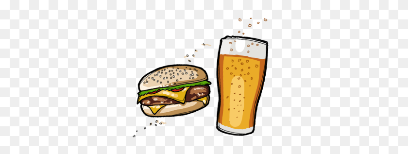 300x257 Drinking Clipart Burger Beer - Beer Clipart