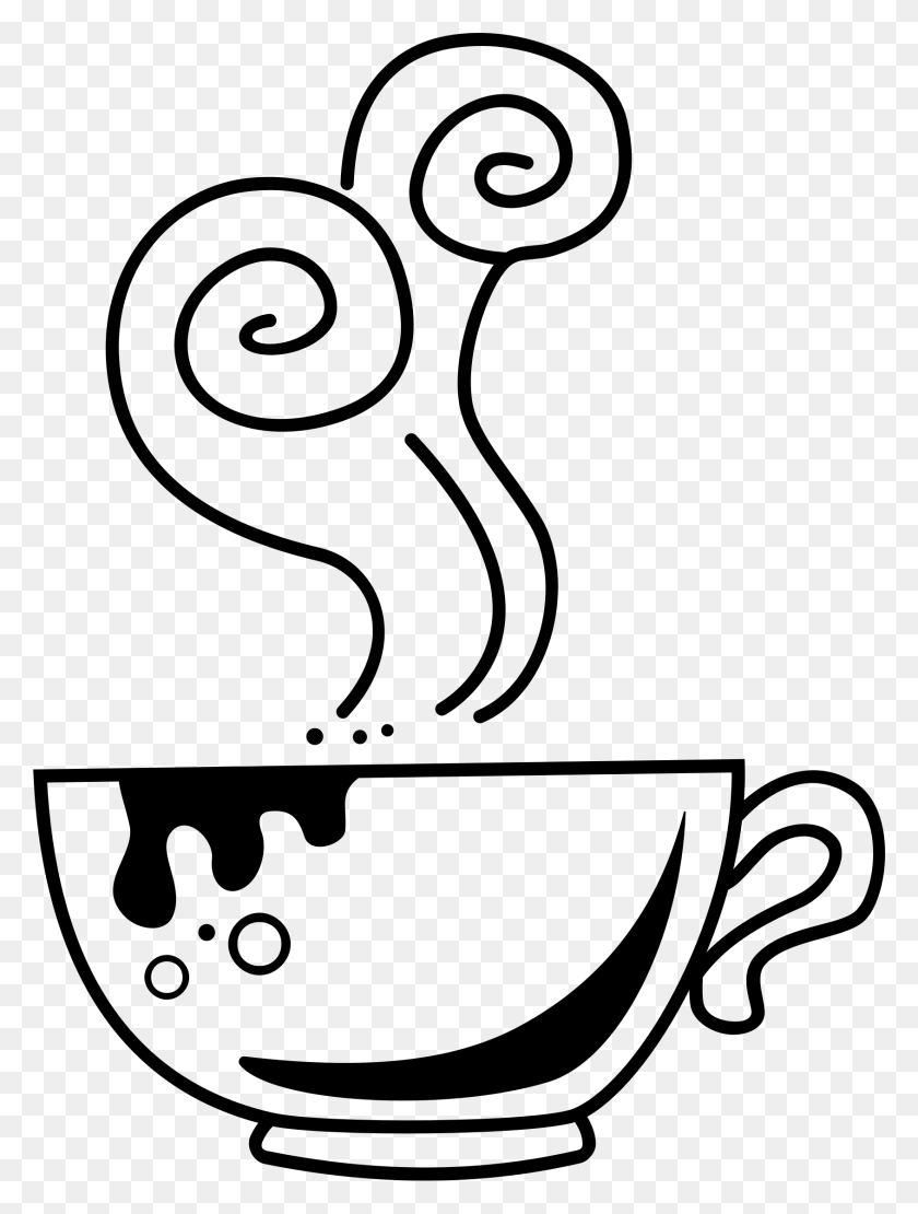 1690x2275 Drinking Coffee Clip Art Black And White - Coffee Clipart Black And White