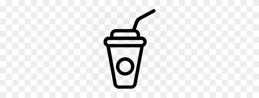 260x260 Drinking Straw Clipart - Soda Clipart Black And White