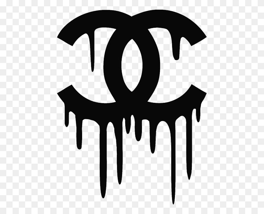 477x620 Dripping Chanel Logos - Chanel Logo White PNG