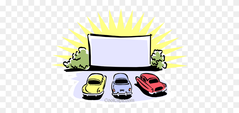 480x338 Drive In Movie Theatre Royalty Free Vector Clip Art Clipart - Drive In Movie Clipart