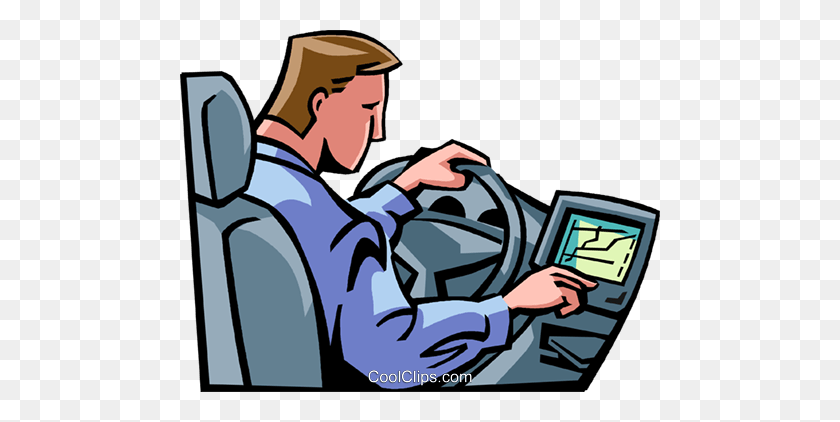 480x362 Driving A Car Looking - Gps Clipart