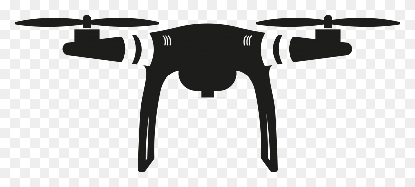 4969x2034 Drone Clipart Group - Батутный Клипарт Черно-Белый