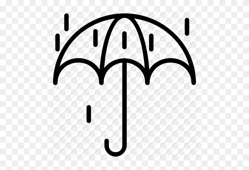 512x512 Капли, Прогноз, Дождь, Зонтик, Значок Погоды - Зонтик И Дождь Клипарт
